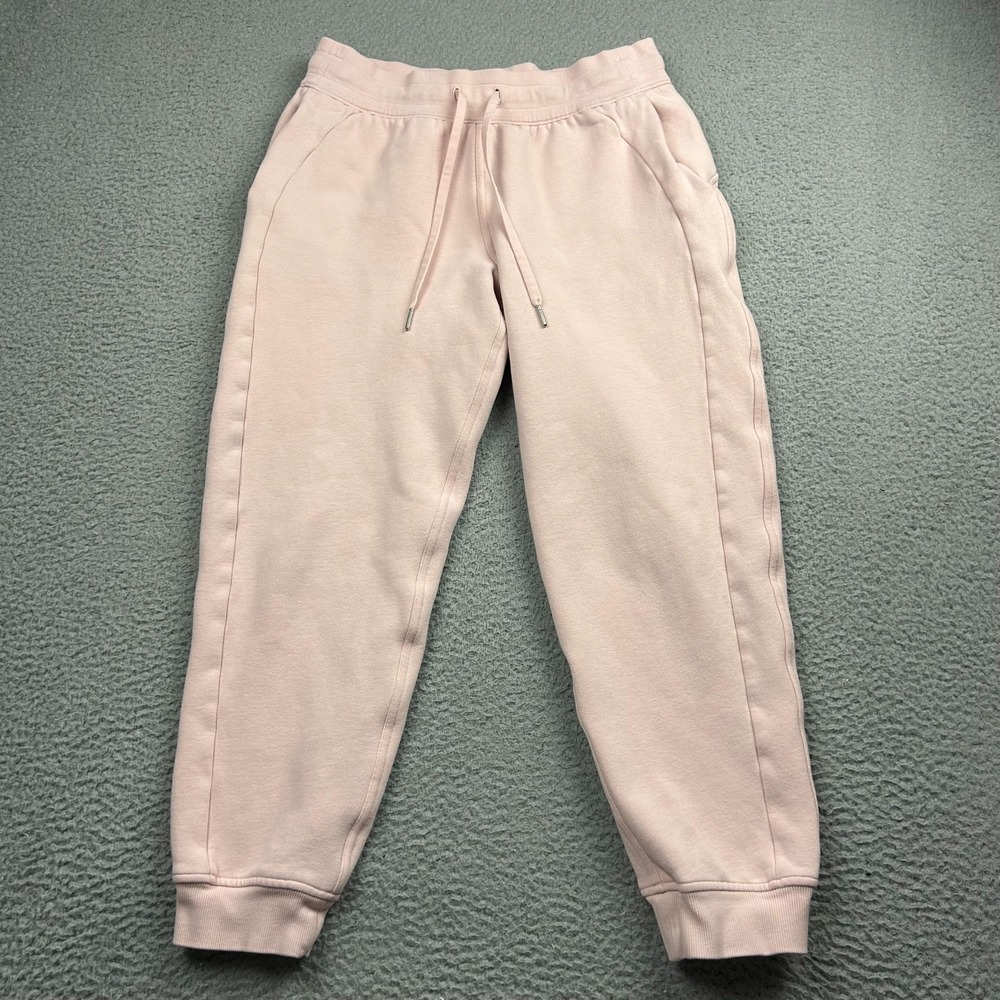 Lululemon Scuba Jogger Pants Womens 8 Pink High Rise Drawstring Cotton Terry
